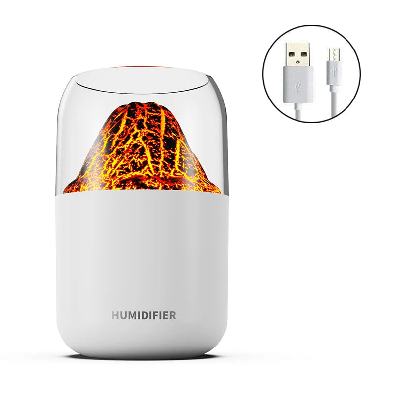 Air Humidifiers Essential Oils Diffuser Mini Aroma Diffuser USB Aromatherapy Flame Humidifier for Home Bedroom Office Humidifier